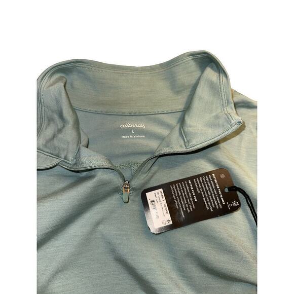 Allbirds Women's Natural Run Mid Layer 1/4 Zip Active Top Size S Green Hush NWT - Picture 7 of 8